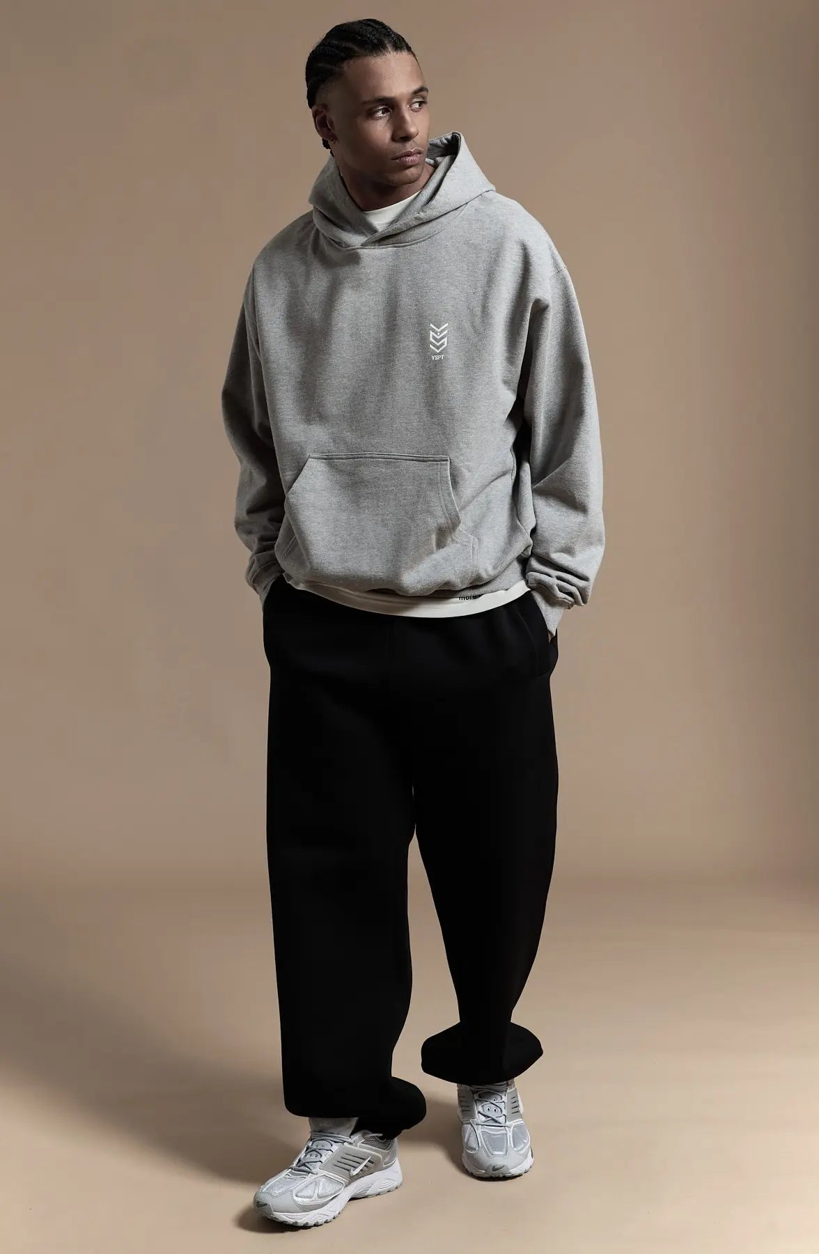 Grauer Oversized Hoodie von YSPT Studio - Your Spirit Powers Tomorrow