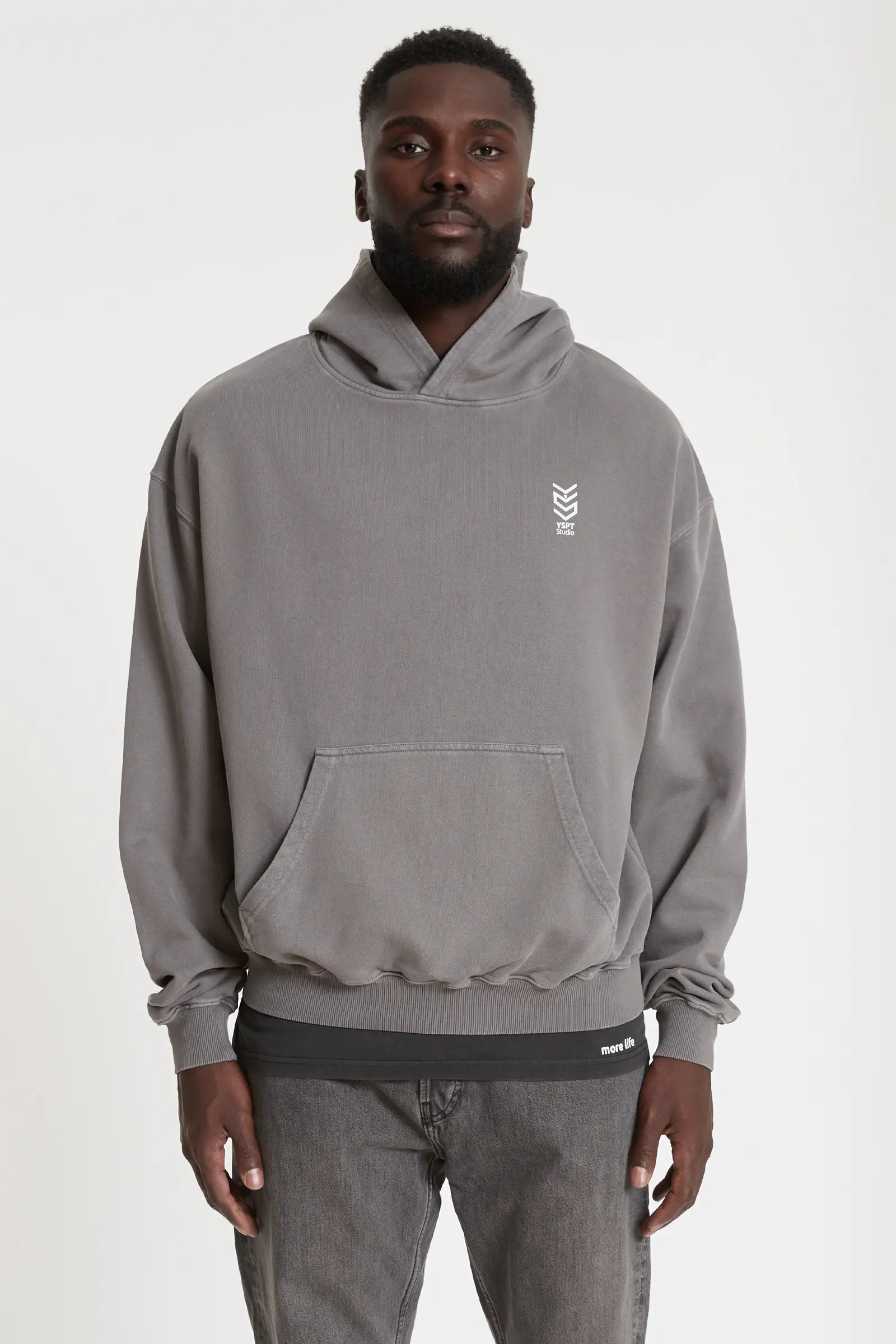 Hoodie Adventure Washed Grey